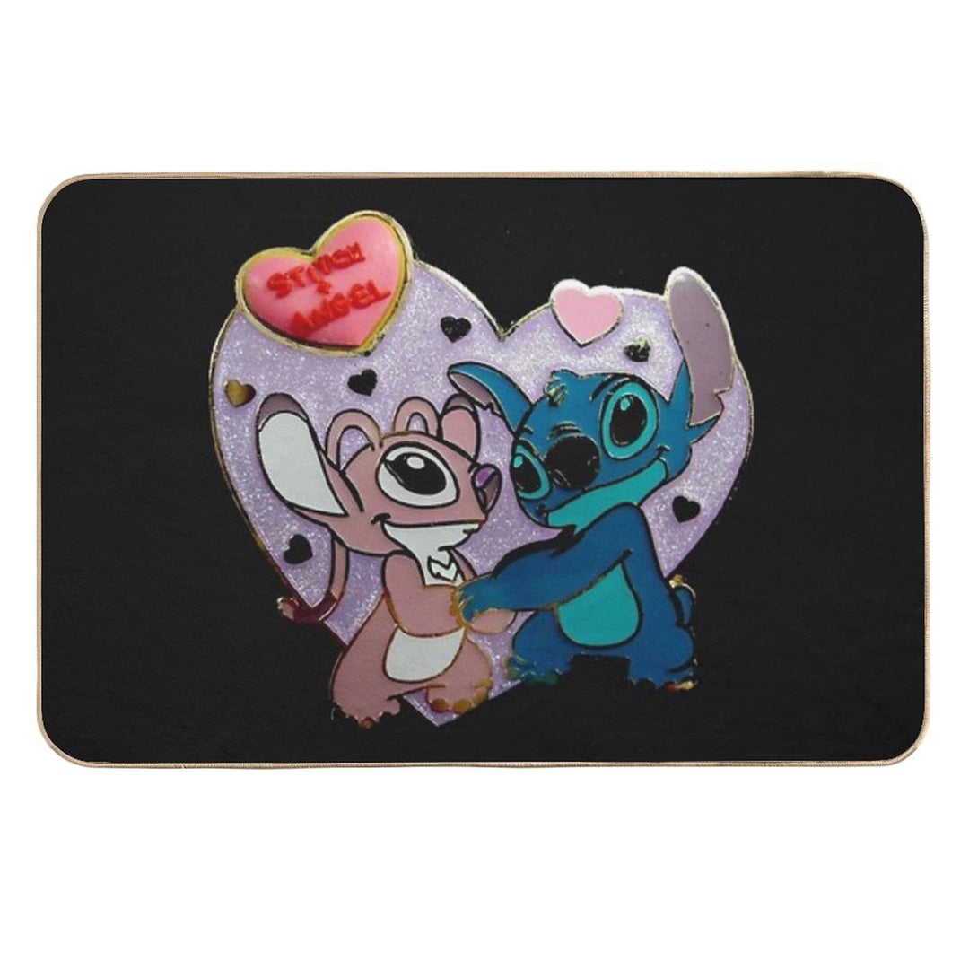 Stitch And Angel in Love  Non-Slip Bath Mat