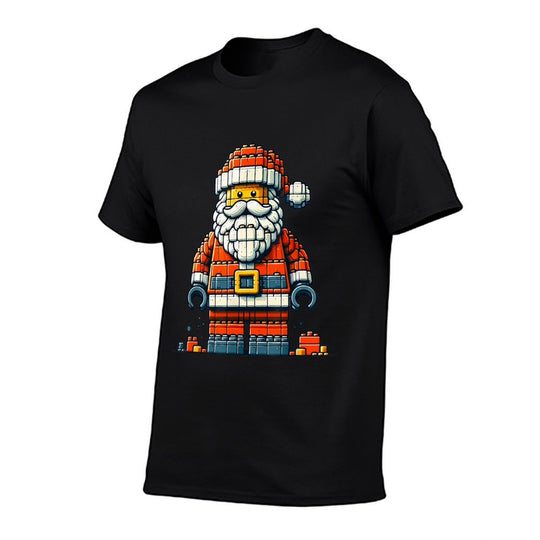 Christmas Builder Block Brick Building Santa Face Mens Boys  Lightweight T-Shirt