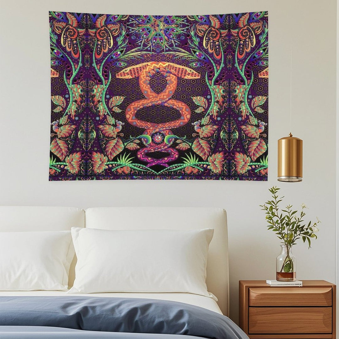 Psychedelic Ayahuasca Snake Spirit Tapestry