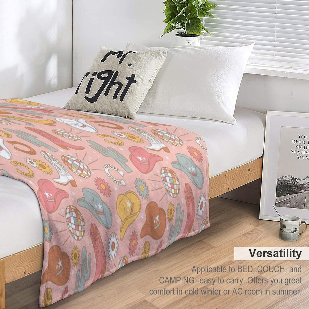 Disco Cowgirl Easy Care Throw Blanket