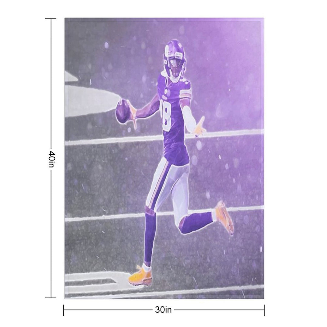 Justin Jefferson Illustration Easy Care Throw Blanket