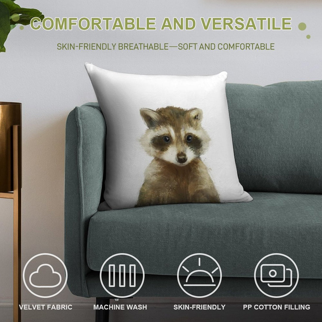 Little Raccoon Soft Style Accent Throw Pillow