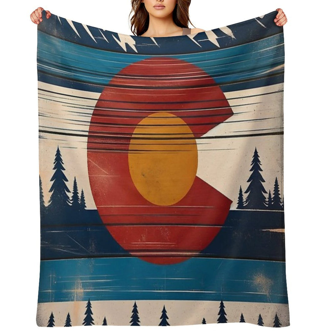 Colorado Flag Square Versatility Throw Blanket