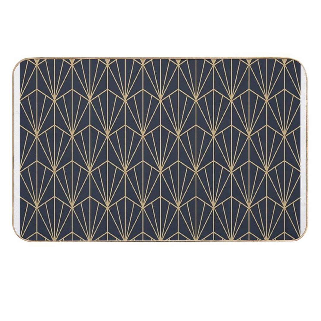Art Deco in Navy And Gold  Stain-Proof Bath Mat