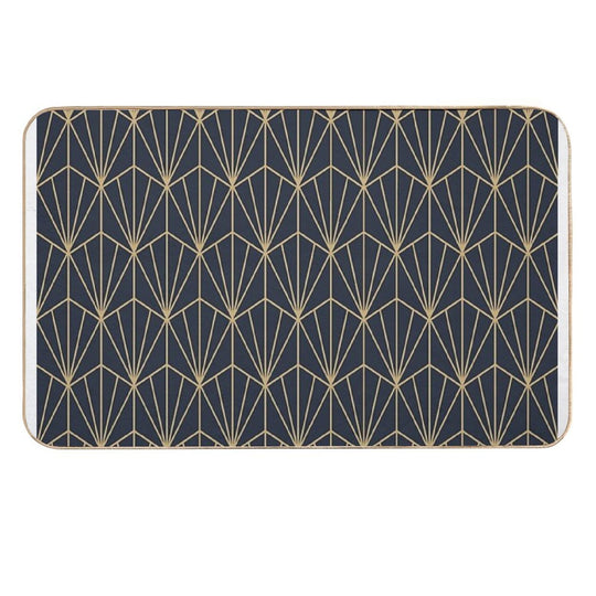 Art Deco in Navy And Gold  Stain-Proof Bath Mat