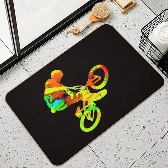 Mountain Bike Cyclist Bike  Multi-Purpose Bath Mat