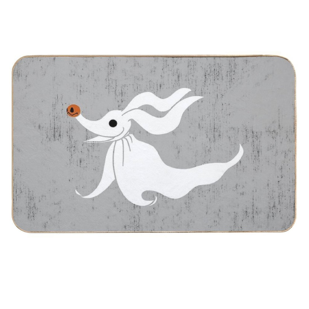 Zero - Nightmare Before Christmas, Skellington, Pumpkin King, White, Grin, Evil, Halloween, Christmas, Finkelstein, Dog, Ghost,  Versatile Bath Mat
