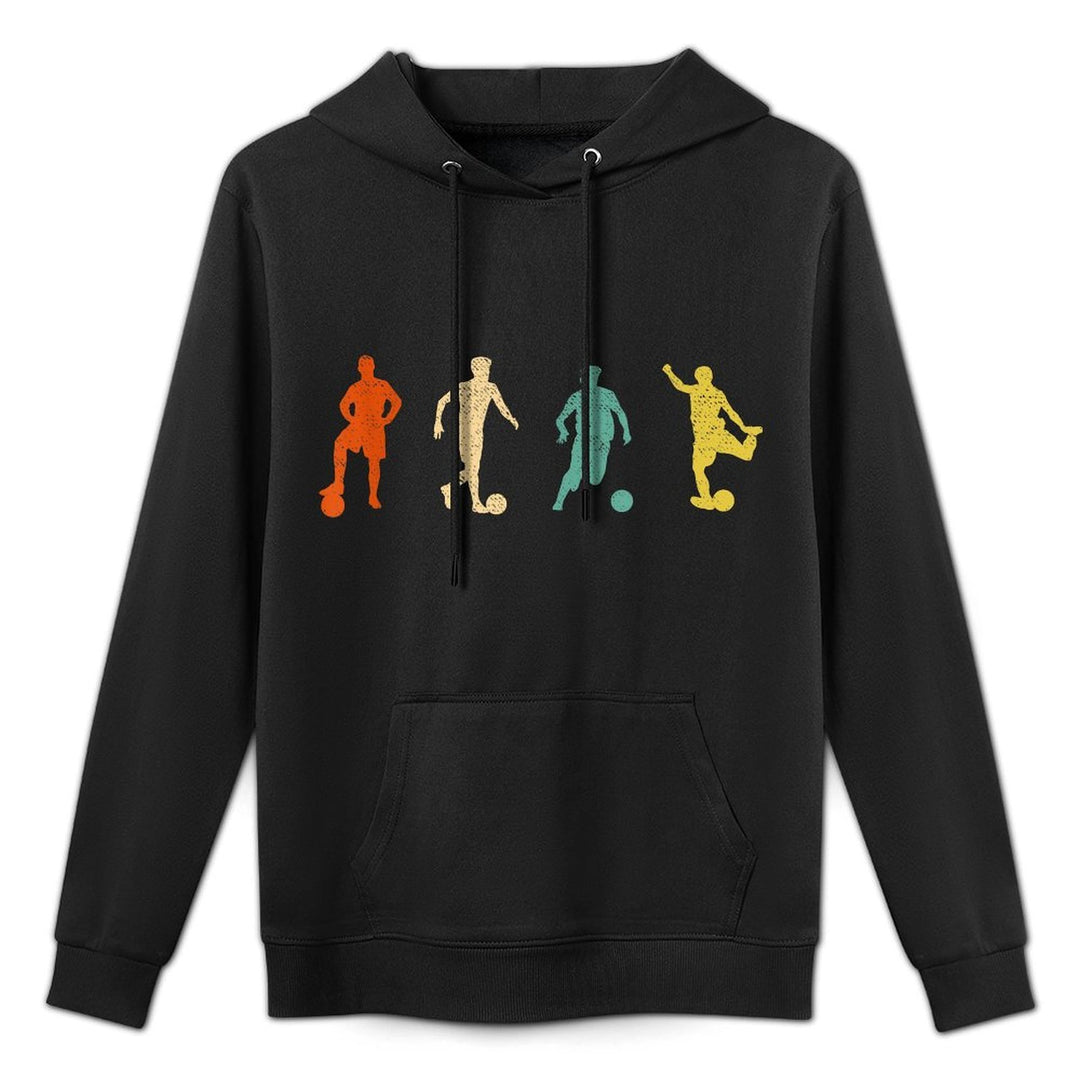 Vintage Soccer Graphic Design Futbol Football Soccer Player Relaxed Fit Hoodie