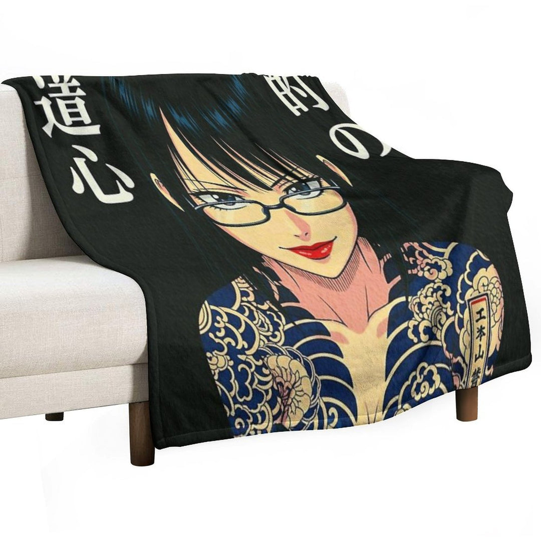 90s Anime Black Widow Lightweight Throw Blanket