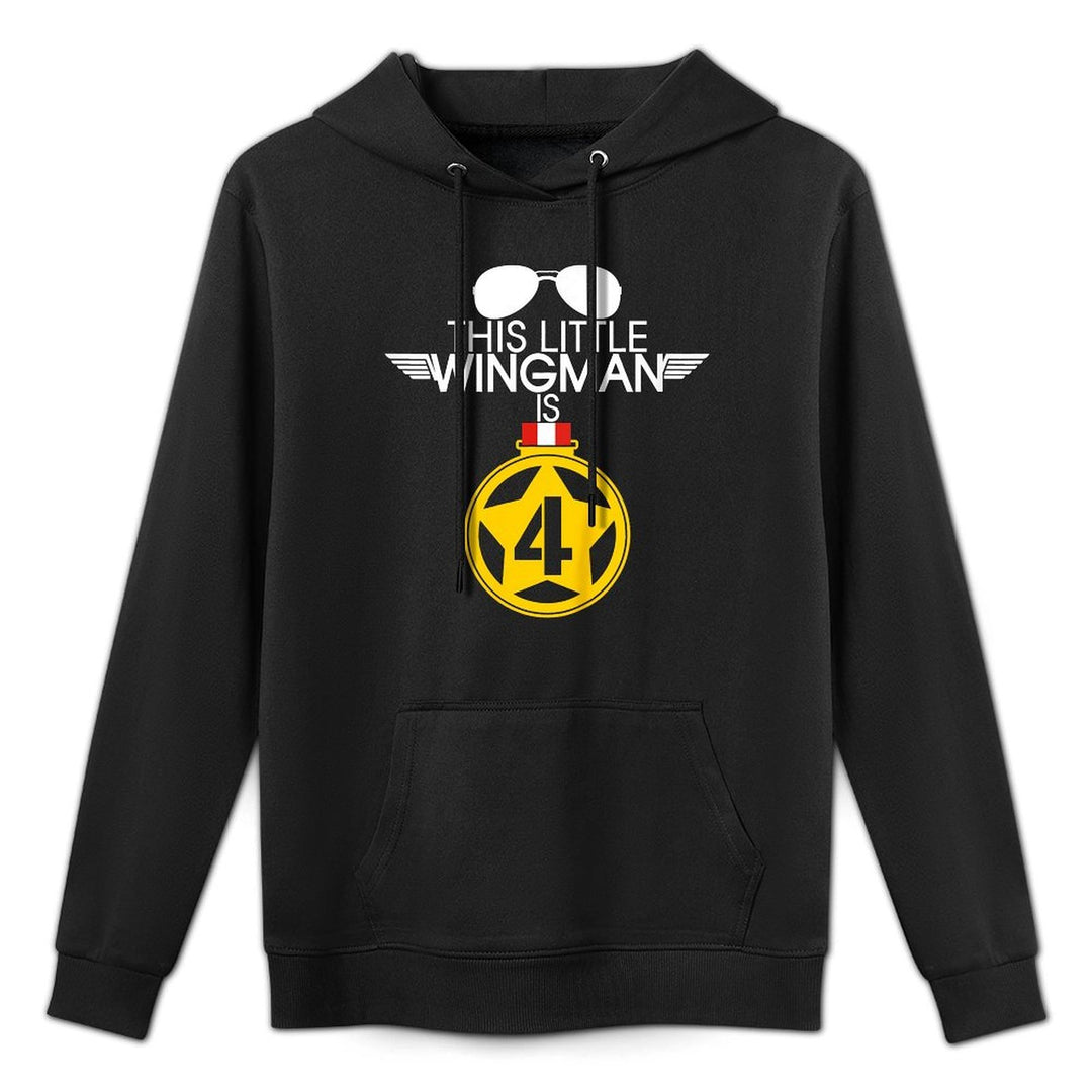 Kids 4th Birthday Boys Pilot Kids Wingman 4 Year Old Adjustable Hood Hoodie