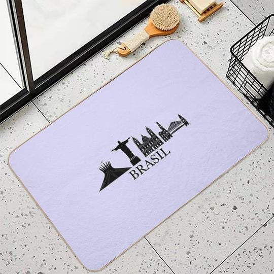 Brazil Landmarks  Fade-Resistant Bath Mat