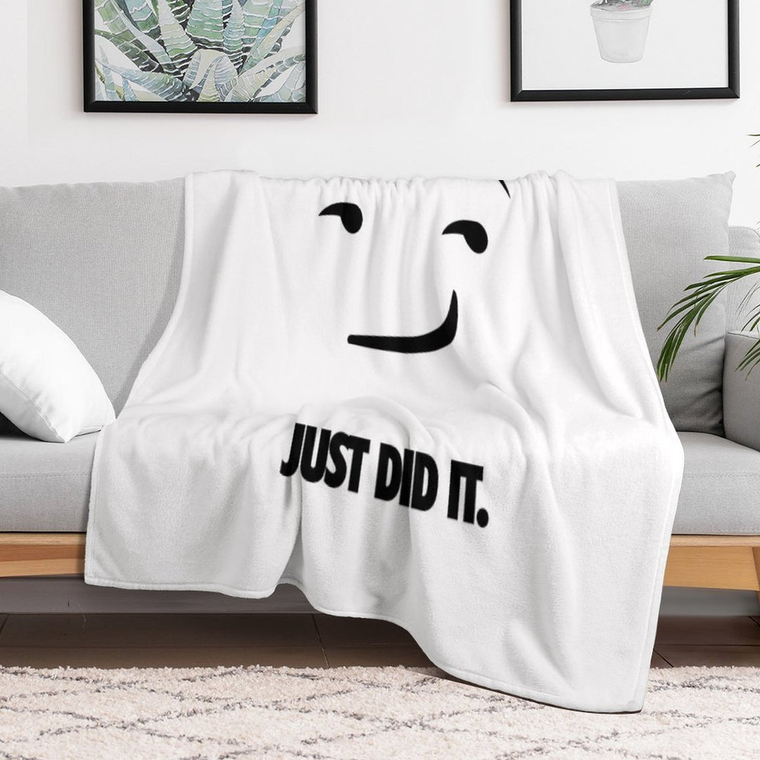 Nike Just Do It Parody - Just Did It.Emoji Versatility Throw Blanket
