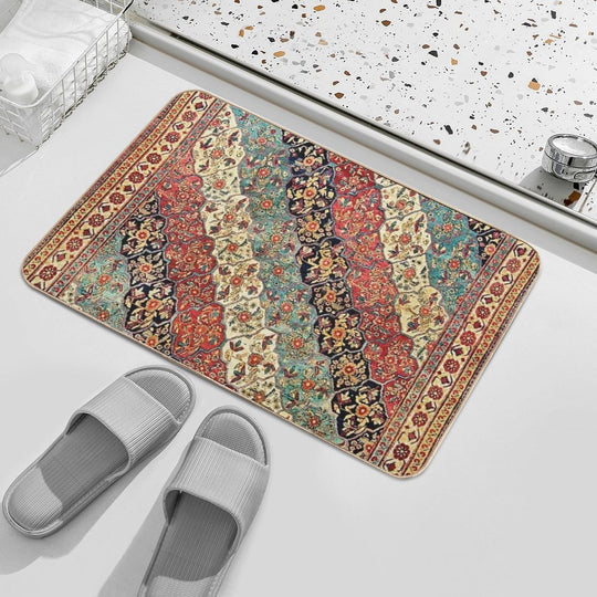 Antique Persian Kerman Rug Print  Absorbent Bath Mat