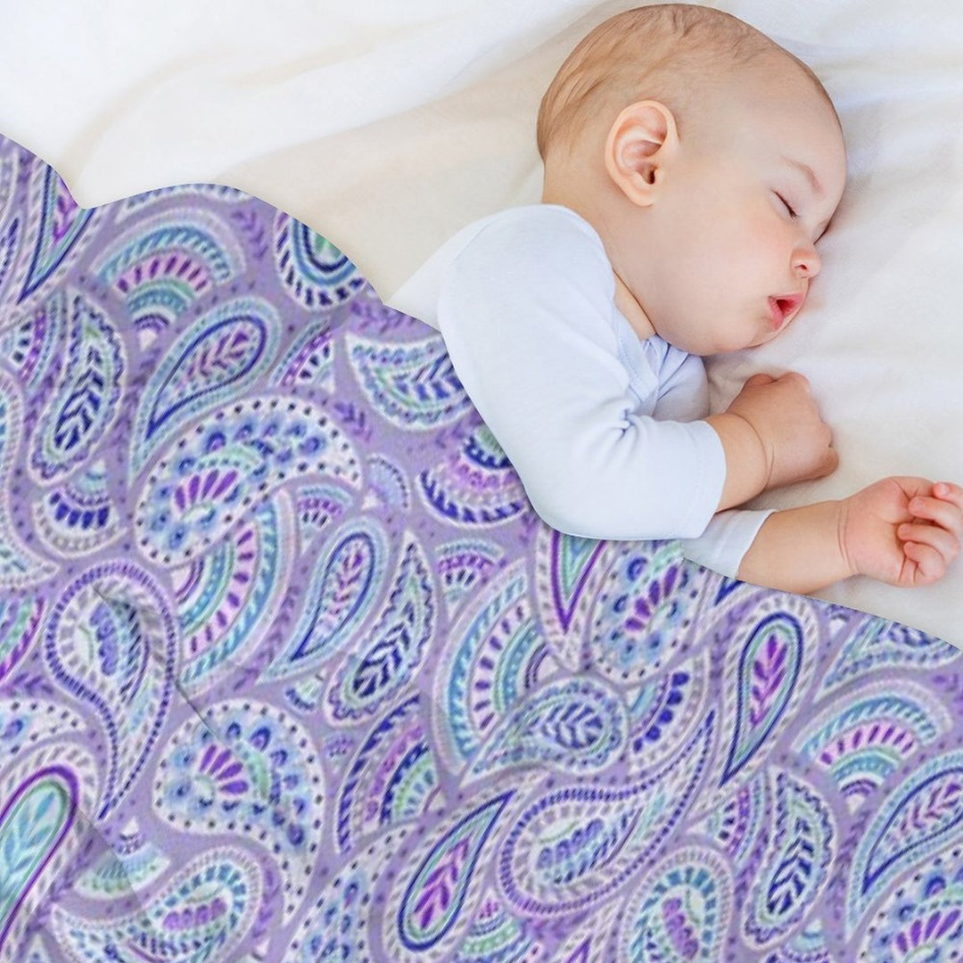 Purple Paisley Durable Throw Blanket