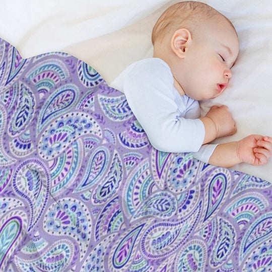 Purple Paisley Durable Throw Blanket