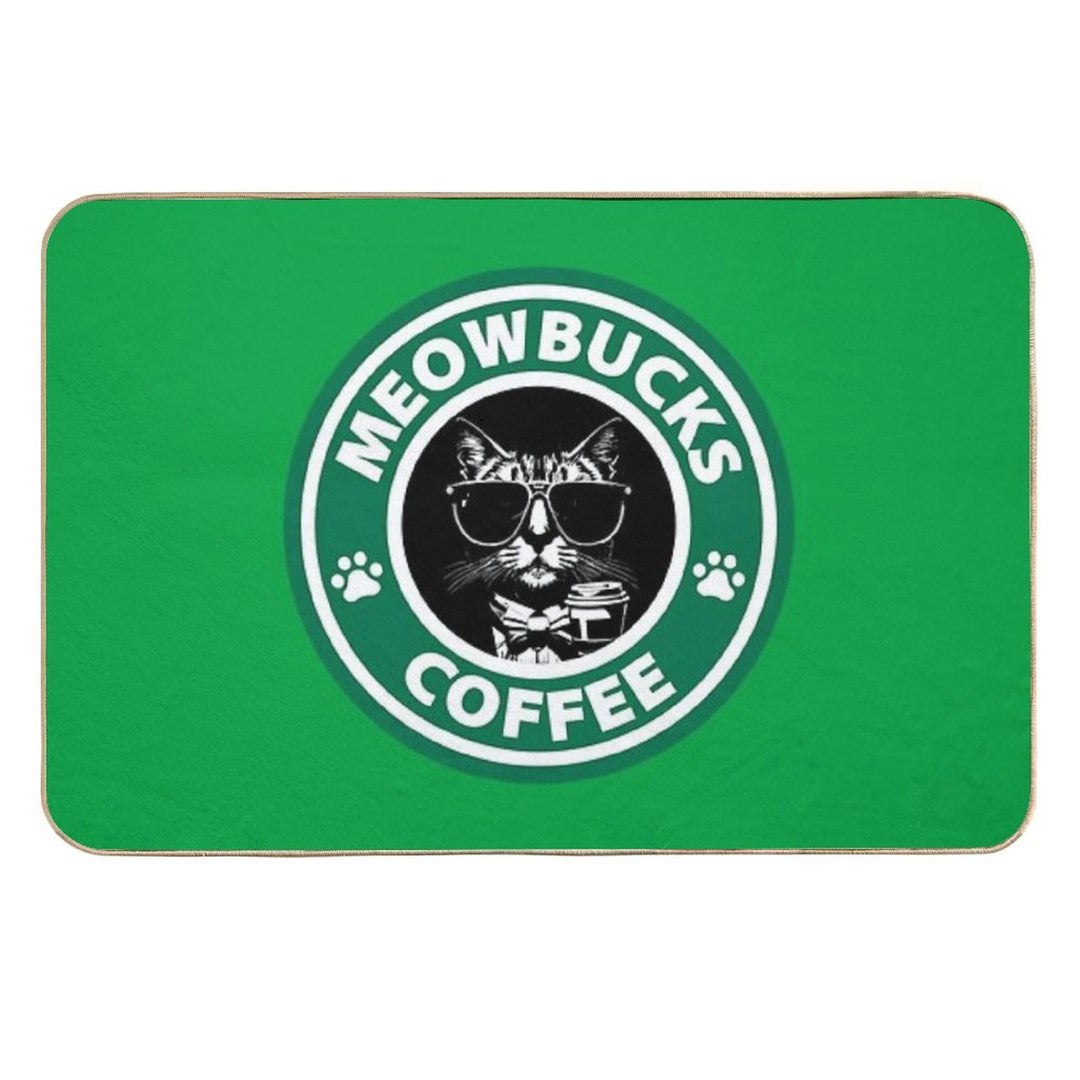 MeowBucks Coffee  Dirt-Trapping Bath Mat