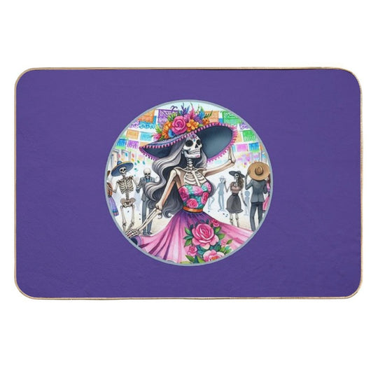 Day of The Dead Frame  Repositionable Bath Mat