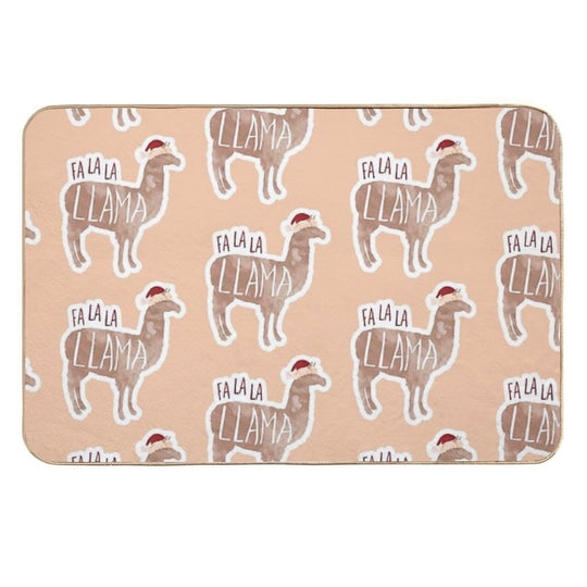Fa La La Llama - Funny Llama Christmas Pun Sticker  Slip-Resistant Bath Mat