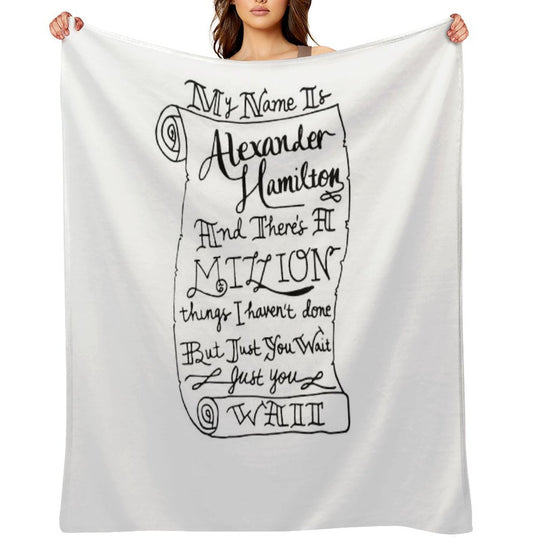 Alexander Hamilton Scroll Gift-ready Throw Blanket