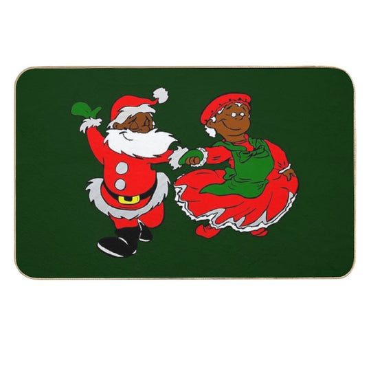 Black Santa Mrs Claus  Versatile Bath Mat