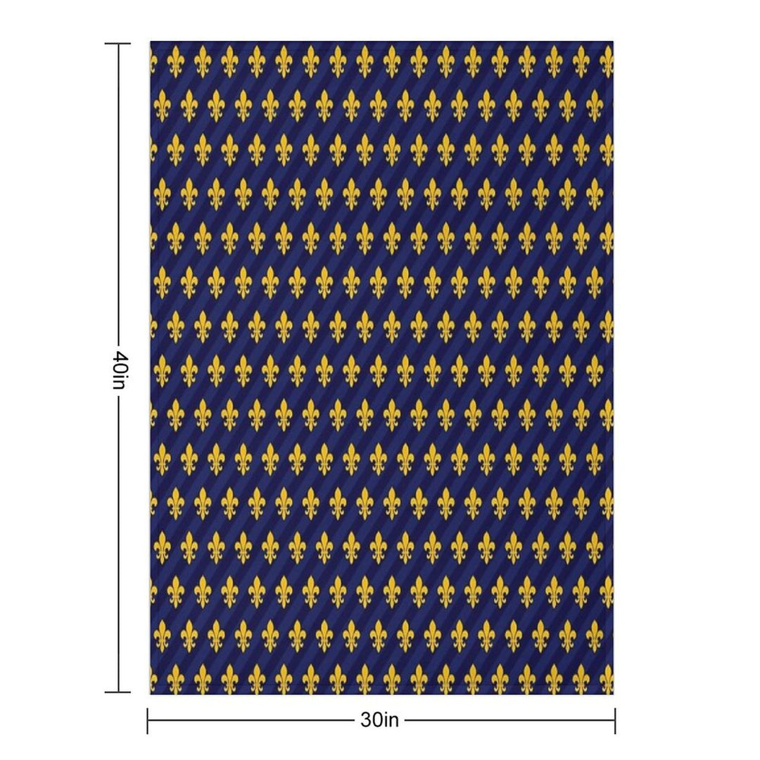 Fleur De Lys Gold Blue Larger Versatility Throw Blanket