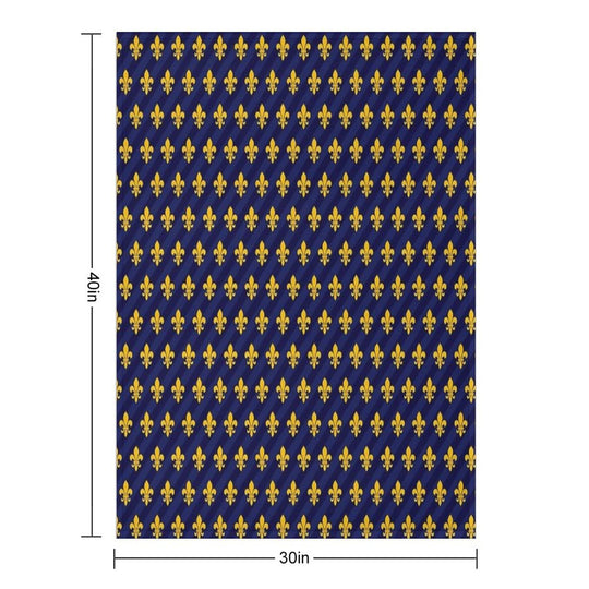 Fleur De Lys Gold Blue Larger Versatility Throw Blanket