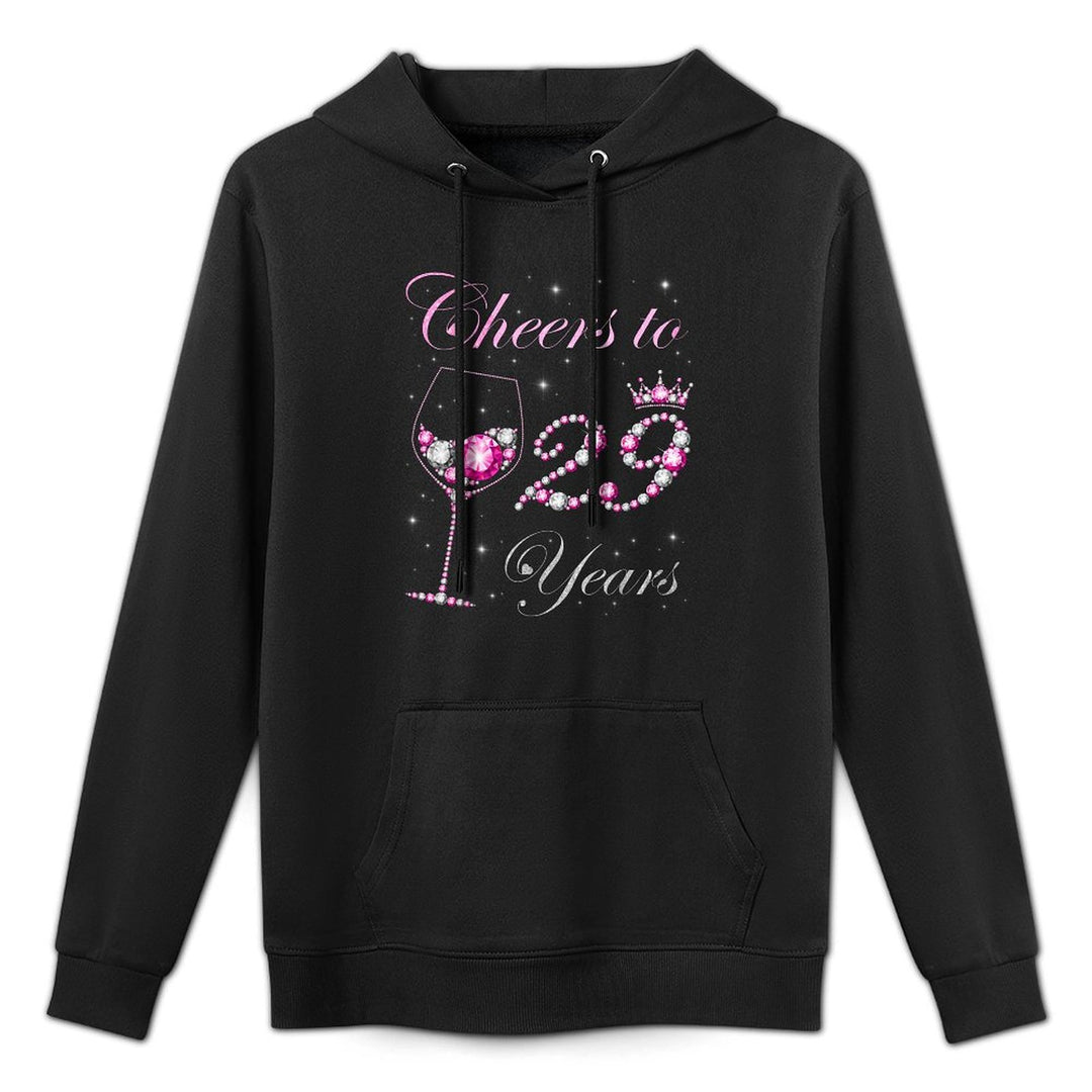 Cheers to 29 Years Old 29th Birthday Party Women Queen Shape Retention Hoodie