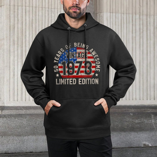 Vintage 1973 Turning 50 BDay Men 50 Years Old 50th Birthday Unisex Design Hoodie