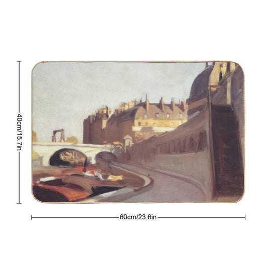Le Quai Des Grands Augustins   1909 by Edward Hopper  Dirt-Trapping Bath Mat