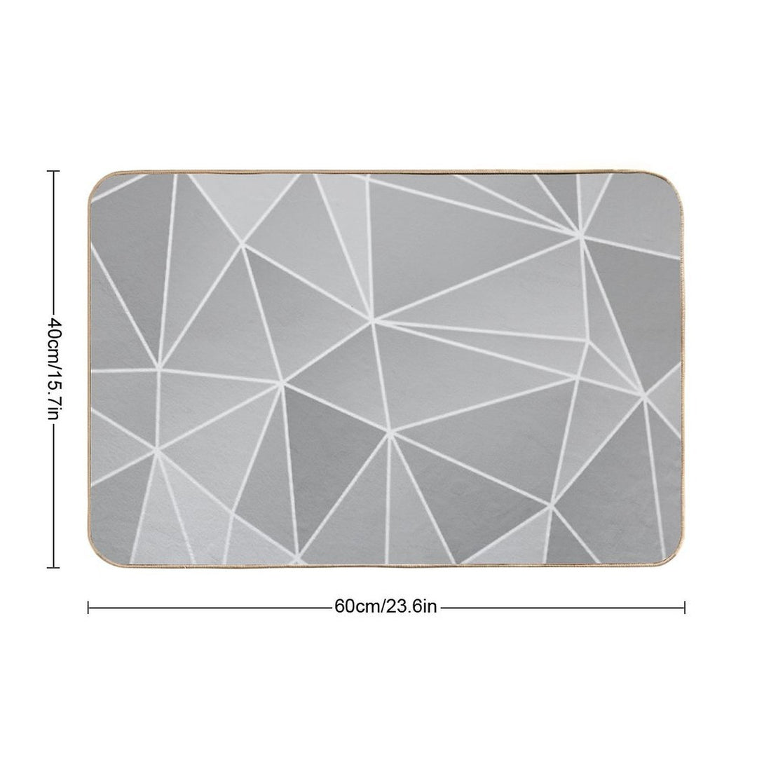 Geo Pattern (Silver Sand And White)  Multi-Purpose Bath Mat