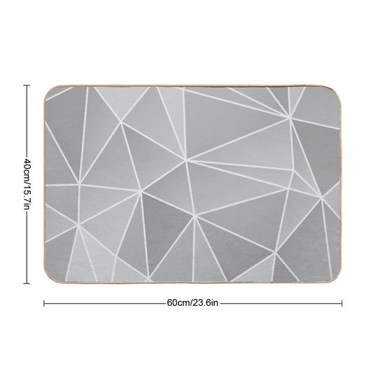 Geo Pattern (Silver Sand And White)  Multi-Purpose Bath Mat