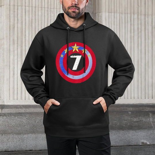 Kids Captain Kid 7th Birthday 7 Years Old Kid Versatile Streetwear Hoodie