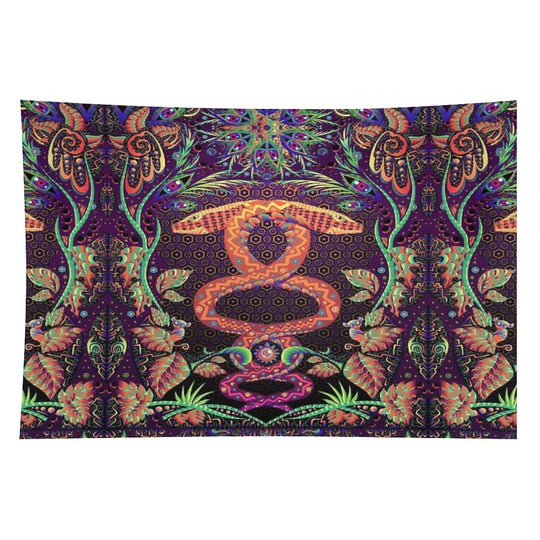Psychedelic Ayahuasca Snake Spirit Tapestry