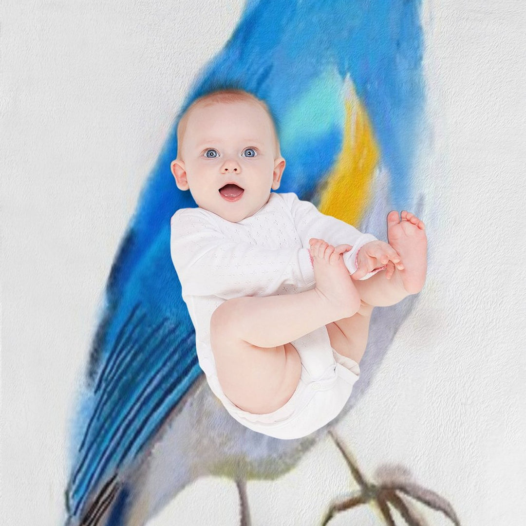 Red-flanked Bluetail Velvety-soft Throw Blanket