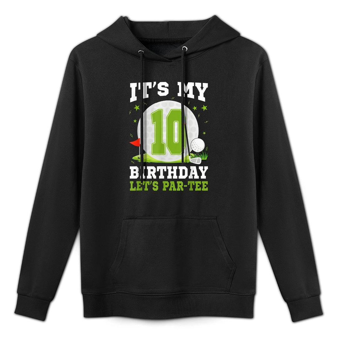 Lets Par-Tee Its My 10th Birthday Golf Lover 10 Year Old Customizable Surface Hoodie