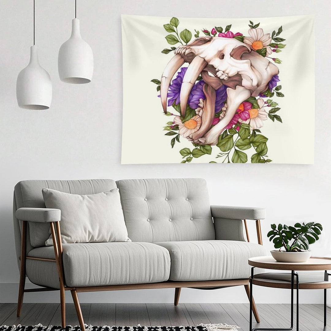 Sabertooth Skull Tapestry