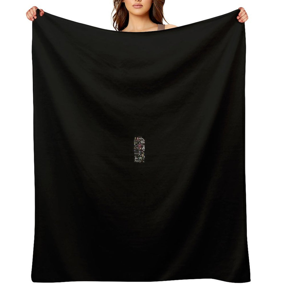 Funny Black Text Fashion Art Design Machine-washable Throw Blanket