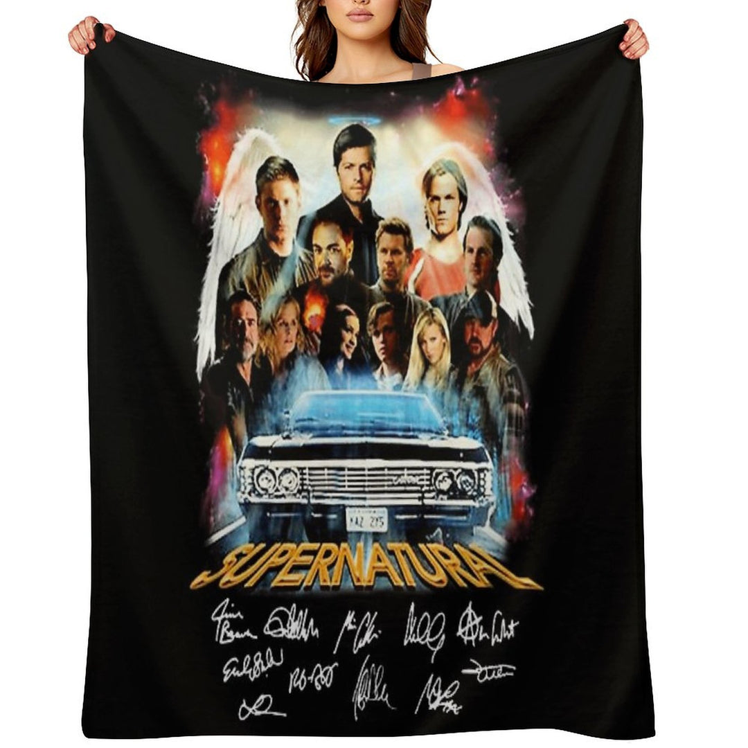 Supernatural Characters Sustainable Throw Blanket