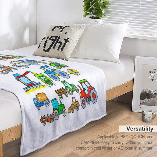 Tractors Farm Vehicles Durable Throw Blanket
