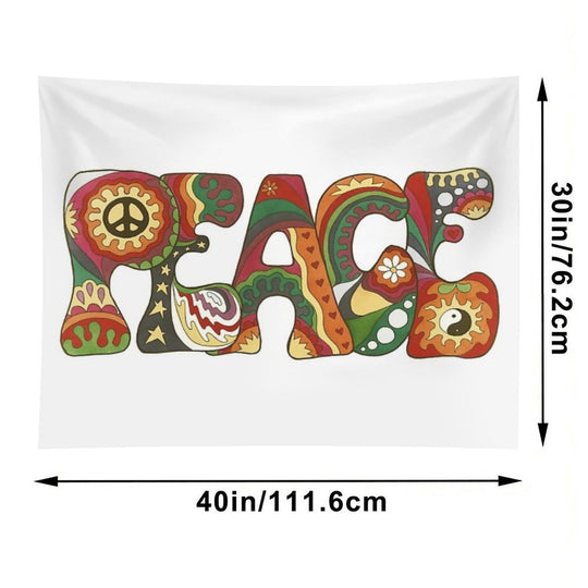 Vintage Psychedelic Peace Tapestry