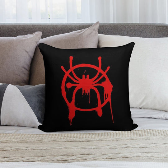 Miles Morales Into The Spider-Verse Logo Soft High-Density Material Throw Pillow