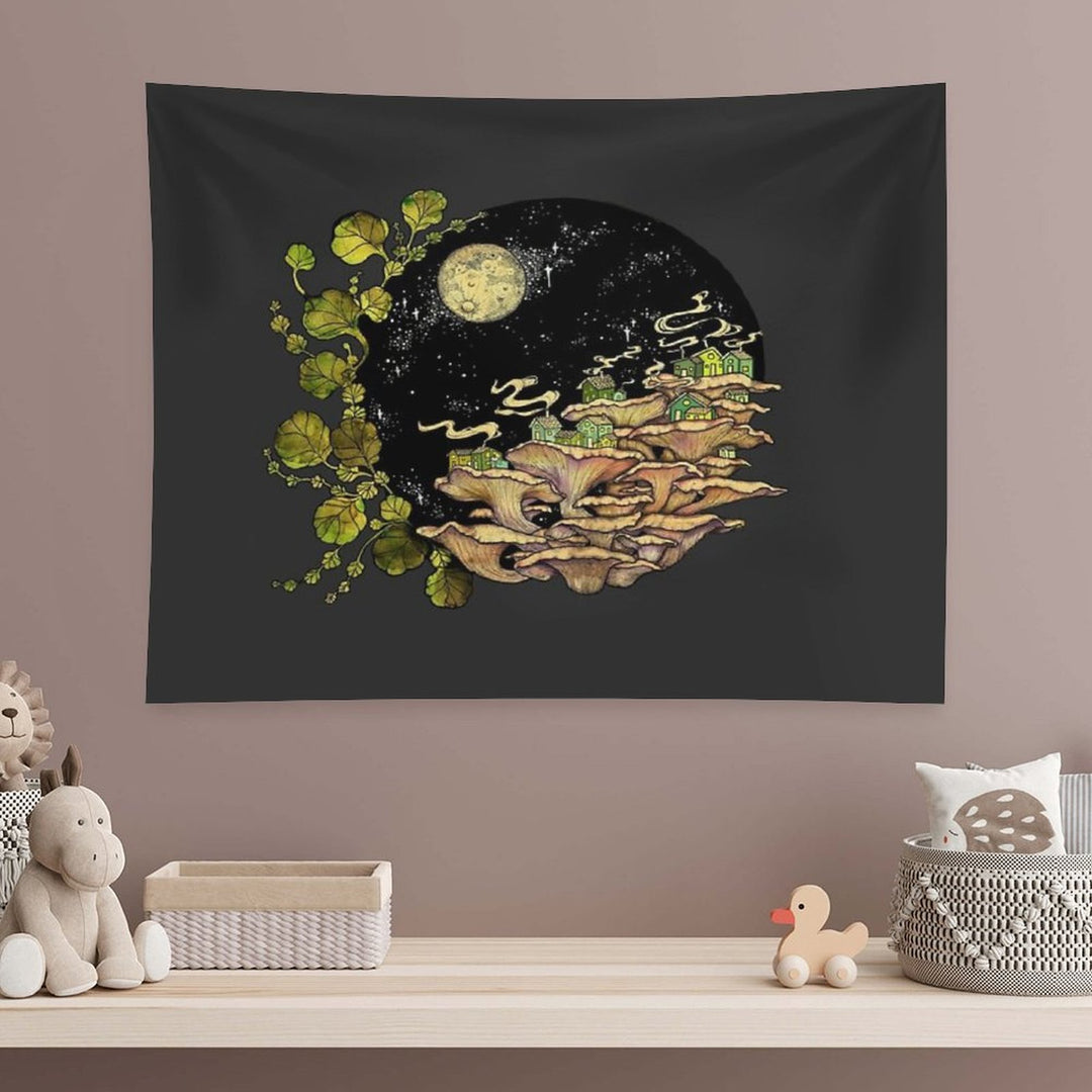 Village  Surreal Illustration by Chrysta Kay Tapestry