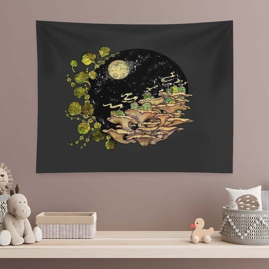 Village  Surreal Illustration by Chrysta Kay Tapestry