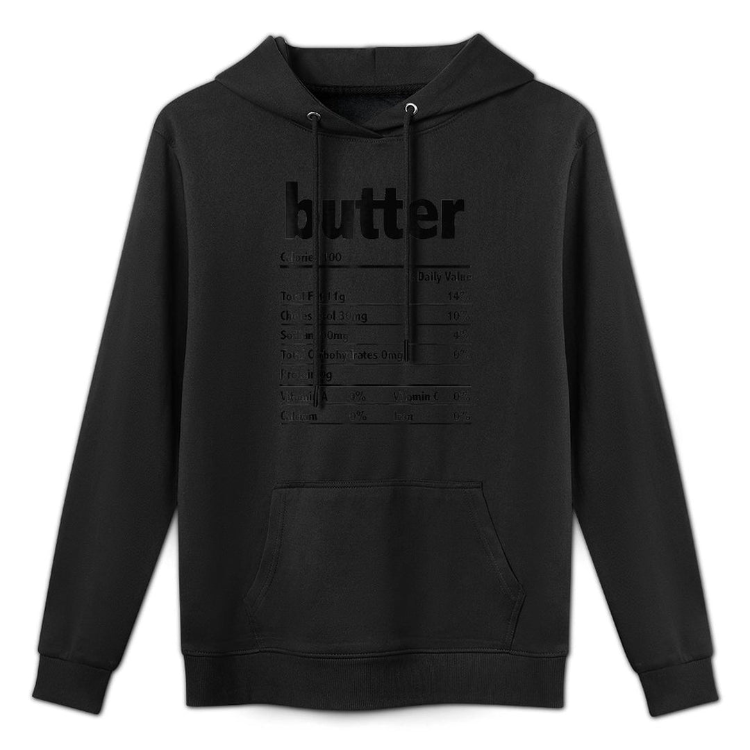 Thanksgiving Xmas Costume Nutrition Facts Butter Unisex Design Hoodie