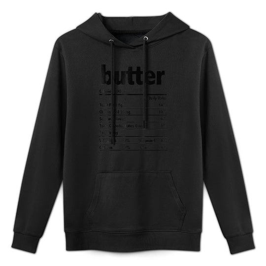 Thanksgiving Xmas Costume Nutrition Facts Butter Unisex Design Hoodie