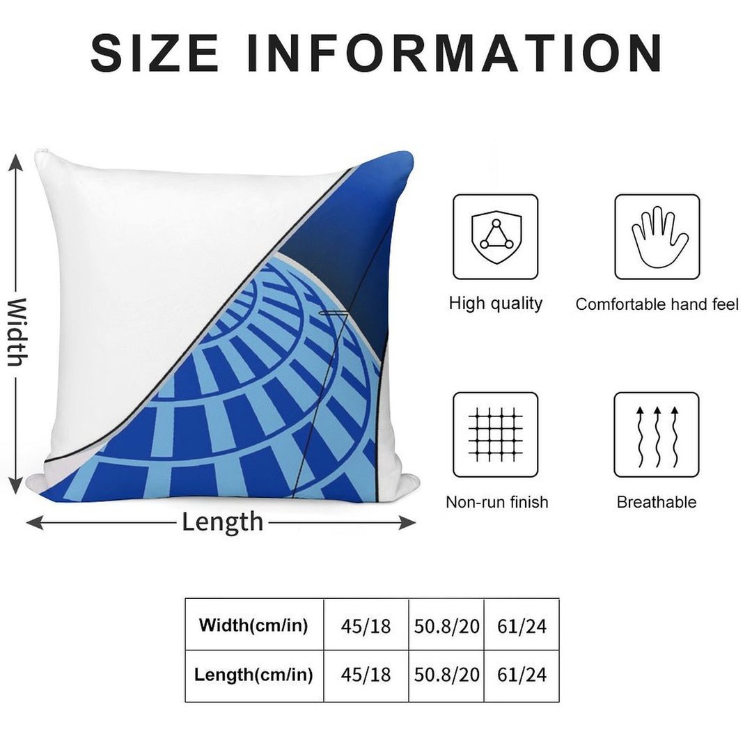 United Airlines Boeing 737-800 Blue Evolution Tail (Left Facing) Soft Warmth Comfort Throw Pillow