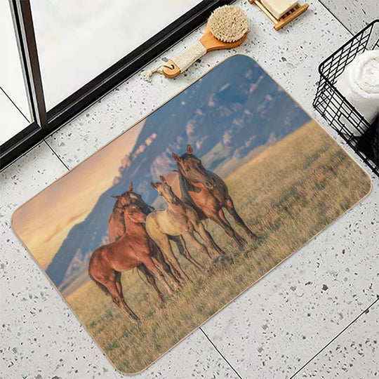 Sunrise Montana Horse Ranch  Multi-Purpose Bath Mat