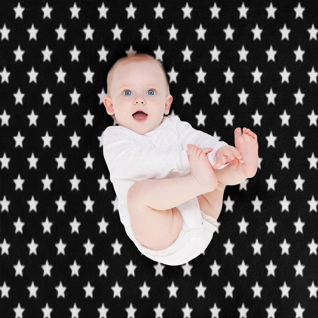 Black Star Pattern Eco-conscious Throw Blanket