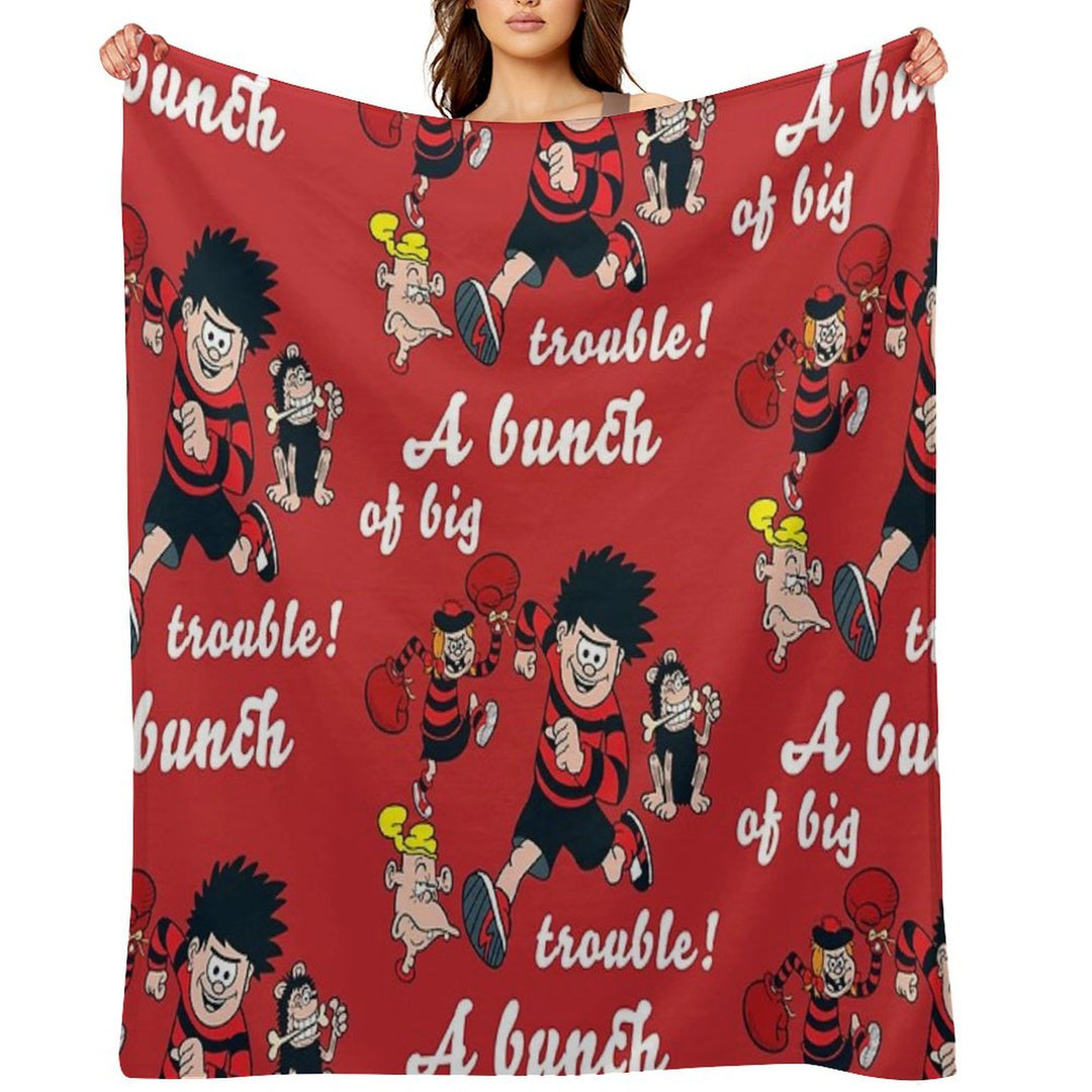 Dennis And Gnasher Essential T-shirt Easy Care Throw Blanket