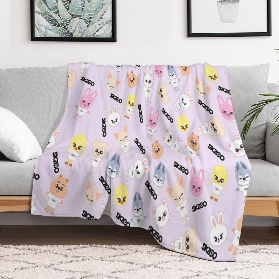 STRAY KIDS (SKZOO) All Members Pattern Shrink-resistant Throw Blanket